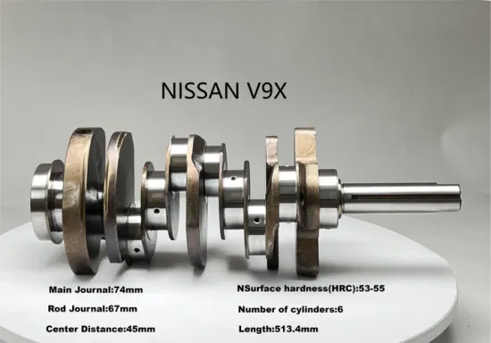 Fabricante profissional de virabrequim de peças automotivas V9X para Nissan